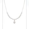 92.5 Sterling Silver CZ Studded Light Weight Necklace Set