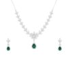 92.5 Sterling Silver CZ Studded Light Weight Necklace Set