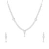 92.5 Sterling Silver CZ Studded Light Weight Necklace Set